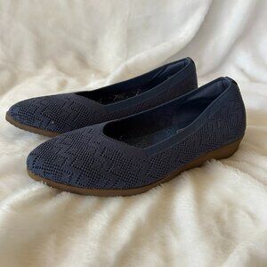 Skechers Flats Shoes Womens 8 Air Cooled Blue Memory Foam Perforated Comfort